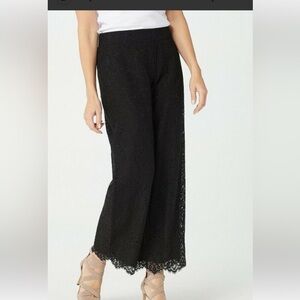 Isaac Mizrahi Live! Black Lace Wide-Leg Pants Size 16